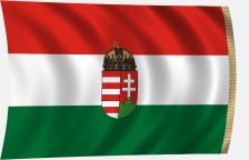 Dupla szaténselyem magyar zászló hímzett címerrel